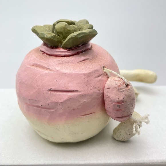 VINTAGE 80's Fruit Vegetable Shelf Sitter Anthropomorphic Resin Turnip - Picture 7 of 14